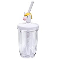Joie Unicorn Milk Mix with Lid Pump and Drinking Straw, Magical Accessory, Beverage, Drink