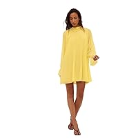 Elina fashion High Frill Neck Drawstring Waistline Long Sleeves with Buttoned Cuffs Dresses