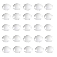 100 Pieces Round Glass Cabochon Clear Glass Dome Cabochons Tiles Flat Back Glass Dome Tile for Cameo Pendants Photo Jewelry Handcrafts DIY Findings Rings Necklaces (35mm/1.37