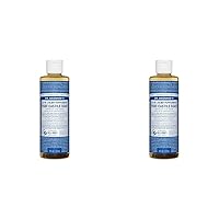 Dr. Bronner's - Pure-Castile Liquid Soap (Peppermint, 8 Ounce) - Made with Organic Oils, 18-in-1 Uses: Face, Body, Hair, Laundry, Pets and Dishes, Concentrated, Vegan, Non-GMO (Pack of 2)