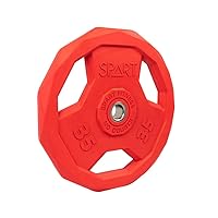 Color Coded Weight Plate 1-Inch Rubber Coated Standard Grip Plate for Barbell,Solid Cast Iron Weight Plates for Strength Training,Weightlifting,Crossfit, Fit All 25/28mm Barbells