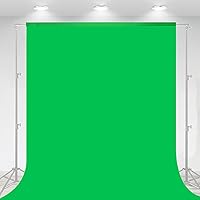 Aimosen 10 X 7 FT Green Screen Backdrop for Photography, Virtual GreenScreen Background Sheet for Zoom Meeting, Cloth Fabric Curtain for Party Decor