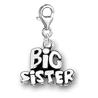 Clip on Big Sister Middle Sister Little Sister Dangle Pendant for European Clip on Charm Jewelry with Lobster Clasp Choose Your Charm from Menu