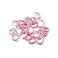 100Pcs/Pack Multicolored Metal Open Jump Rings,Iron Ring Baking Paint Opening Ring for DIY Jewelry Making Findings Accessories Supplies (Pink)
