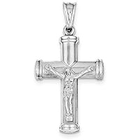 Men's Reversible Latin Crucifix Necklace Pendant, Sterling Silver