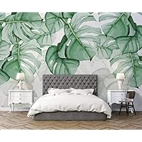 Tropical Green Leaves Wallpaper, Banana Leaf Wall Mural, Best Banana Tropical Wallpaper, Peel and Stick - Custom Size (Green Banana Leaves)