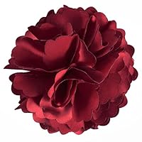 Expo International Tami Silky Fabric Flower Brooch Pin Hair Clip Patches/Appliques, Burgundy