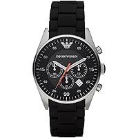 Emporio Armani Sport Silicone-wrapped Chronograph Black Dial Men's Watch #AR5858