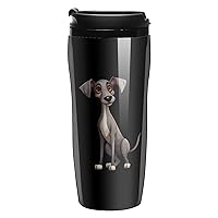 Italian Greyhound Coffee Mug with Lid Insulated Tumbler Reusable Travel Mug 350ml