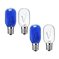 Incandescent Mirror Replacement Bulbs, 20W Replacement Bulbs for 2-Sided/Double Sided Illuminated Mirror,Two Clear & Two Blue