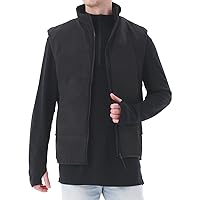 Merino Protect Merino Wool Vest Men's Black Quilted Puffy Outerwear Winter Lightweight Jacket for Running Work Golf
