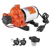 SEAFLO 110V 3.3 GPM 45 PSI Water Diaphragm Pressure Pump - 4 Year Warranty!!! With Plug for Wall Outlet