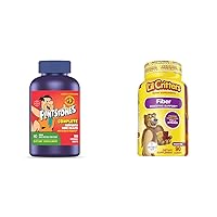 Chewable Kids Vitamins, Complete Multivitamin & L’il Critters Fiber Daily Gummy Supplement for Kids, for Digestive Support, Berry and Lemon Flavors, 90 Gummies