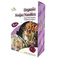Organic Shirataki Konjac Noodle 8 Pouches Total 53.6oz. Low Calorie, Low-Carb Gluten Free, Vegan, Keto and Paleo-Friendly. (Angel Hair & Spaghetti Shapes Combo)