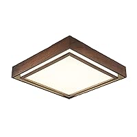 Classical Square Ceiling Light LED Ceiling Lamp Vintage Wood Craft During Lighting,Fixtures for Living Room Bedroom Dining Room Hallway Aisle-White 61x61x8cm(24x24x3inch)