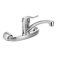 MOEN 8713 M-DURA One Handle Wall Mount Kitchen Faucet 1.5 GPM, 1-(Pack), Chrome