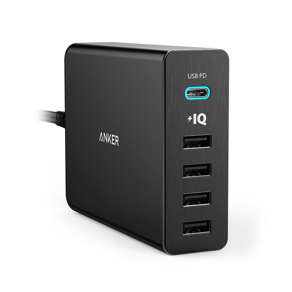 XINKSD Quick Charge 3.0 60W 6-Port USB Wall Charger, PowerPort+ 6 for Galaxy S9/S8/S7/S6/Edge/Plus, Note 5/4 and PowerIQ for iPhone XR/X/8/7/6s/Plus, iPad Pro, LG, Nexus, HTC and More (Black)
