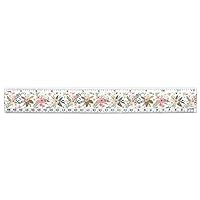 Flowers in a French Garden 12 Inch Standard and Metric Plastic Ruler
