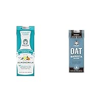 Unsweetened Vanilla Almond Milk (32 Oz, Pack of 6) and Oat Barista Blend Oat Milk (32 Oz, Pack of 6)