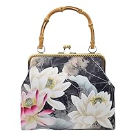 Women Bamboo Hand Bags Mother Gift Bag Flowers Vintage Bag Lock Shell Women's Handbags Purses Fringe Chain Strap