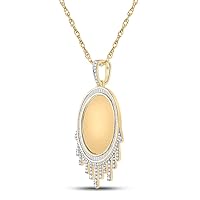 The Diamond Deal 10kt Yellow Gold Mens Baguette Diamond Dripping Circle Picture Memory Pendant 1-7/8 Cttw