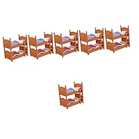ERINGOGO 6 Pcs Bed Wooden Dollhouse Bunk Doll House Asseccories Crib Accessories Wood Doll Houses Life Play Scene Model Wooden Bassinet Infant Bassinet Toy Child Cloth Mini Small Animals