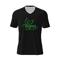 Vegan T-Shirts Mens Casual Shirt V-Neck Short Sleeve Shirt