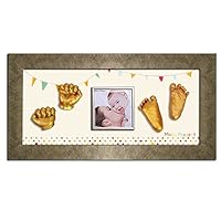 Momspresent Baby Hand Print and Foot Print Deluxe Casting kit with Gold Frame11