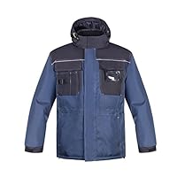 GMOIUJ Winter Work Clothing Cotton Padded Reflective Wadded Jacket Water Proof Thermal Welder Suit Workshop Coverall Uniform (Color : Blue jacket, Size : L code)