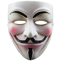 V for Vendetta White Resin Mask, Guy Fawkes Mask Anonymous Cosplay Costume Party Masks