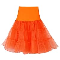 Sparkly Skirt for Women Women's High Waist Puffy Skirt 80S Tutu Skirts Layer Mesh Pleated Tulle Skirts for Women Elastic Waist Party Tutus High Waisted Skirt with Shorts Orange