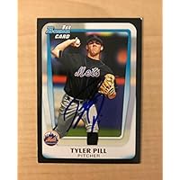 TYLER PILL NEW YORK METS SIGNED AUTOGRAPHED 2011 BOWMAN CARD #BDPP17 W/COA