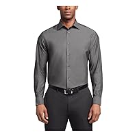 Calvin Klein Men's Dress Shirt Regular Fit Herringbone Stretch