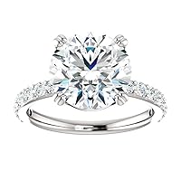 Siyaa Gems 4 CT Round Infinity Accent Engagement Ring Wedding Eternity Band Vintage Solitaire Silver Jewelry Halo Anniversary Praise Ring