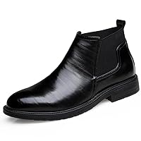 Men's Chelsea Boots Botas Out Bootie Ankle Boots Short Boots Autumn Winter Leather Slip On Plus Size Big Size High-top Casual Leisure Hard-Wearing Pull-on Non Slip Classic