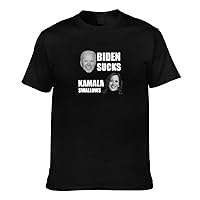 Biden Sucks Kamala Swallows T-Shirt Men's Top Round Collar Short Sleeve T Shirt
