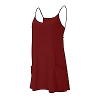 Womens Dresses Casual Fall Workout Dress with Shorts Sleeveless Spaghetti Straps Athletic Dresses
