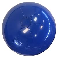 16-Inch Deflated Size Solid Blue Beach Ball - Inflates to 12-Inches Diameter