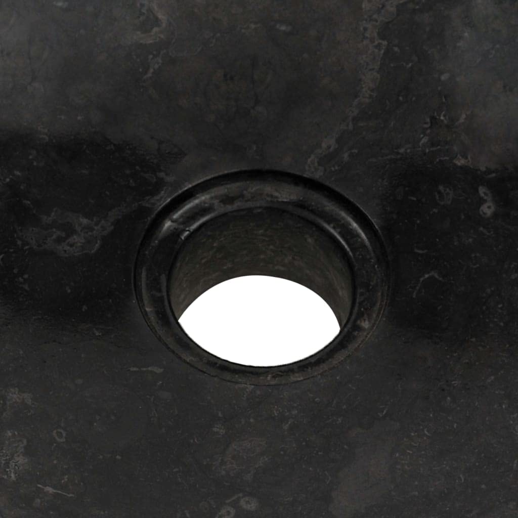 vidaXL Handcrafted Marble Sink in Black - A Rustic Charm Centerpiece for Your Bathroom, Highly Sturdy and Easy to Clean