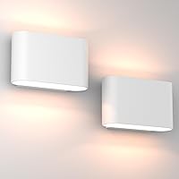 Aipsun Modern LED Wall Sconces Hardwired Interior Wall Lights Set of 2 Indoor Aluminum Up and Down Wall Mount Light for Living Room Bedroom Hallway Corridor Warm White 3000K(with G9 Bulbs)