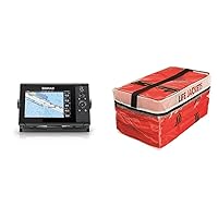 Simrad Cruise 7-7-inch GPS Chartplotter with 83/200 Transducer, Preloaded C-MAP US Coastal Maps & Absolute Outdoor Kent Clear Storage Bag with Type II Life Jackets, 4 Each (Adult, Orange)