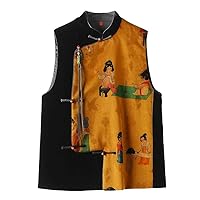Silk Printed Waistcoat for Women's Chinese Element Velvet Vest 63