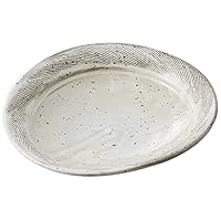 Set of 10 Appetizer Dishes, Powdered Comb Oval Japanese Dish, 7.5 x 7.1 x 1.8 inches (19 x 18 x 4.5 cm), Soybean (Restaurant, Japanese Tableware)