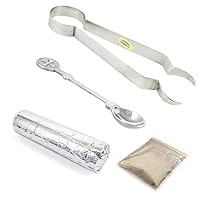 4tlg Set Smoking Tongs Silver Nickel Plated Incense Spoon Smoking Coal Incense Sand 40678