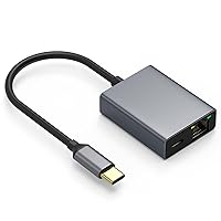 Smays Ethernet Adapter for Chromecast with Google TV, USB C to LAN Adapter with 100W Power Delivery
