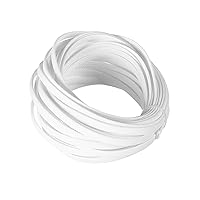 Othmro 32.8ft Length PET Flexible Expandable Braided Cable Sleeves 0.24inch Width Wire Loom Sleeving and Organizers Flexible Wire Mesh Sleeves for TV Audio PC Cords from Pets Chewing White