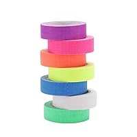 UV Blacklight Reactive Tape，7 Colors 0.59in x 16.4ft Fluorescent Neon Gaffer Adhesive Tapes for Floors Stages Glow Parties DIY Art Craft Decorations