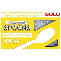 SOLO Cup Company Heavyweight Plastic Cutlery, Spoons, White, 6 in.