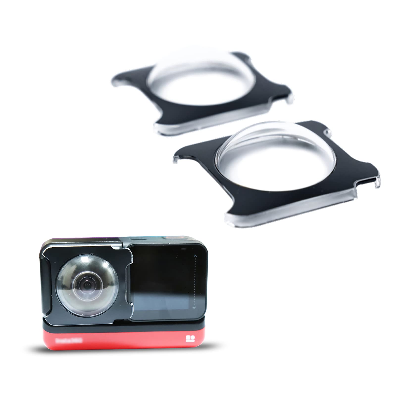 Sticky Dual Lens Guards for Insta360 One RS/ONE R Panoramic Lens Accessories, with Silicone Lens Cover