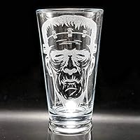 FRANKENSTEIN Engraved Beer Pint Glass | Great Monster Scary Halloween Holiday Gift Idea & Decor!